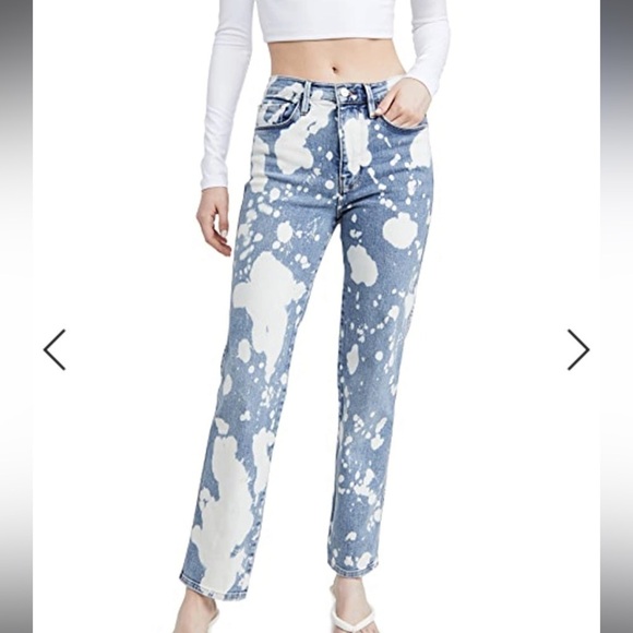 Frame Jeans Women Size 26 Le Sylvie Slender Straight Splash Paint Splatter B10 - Picture 2 of 12